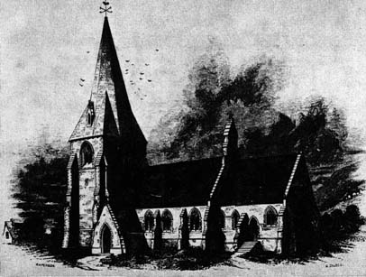 Llanrhystud Church following its rebuilding by Richard Kyrke Penson, 1851-54.